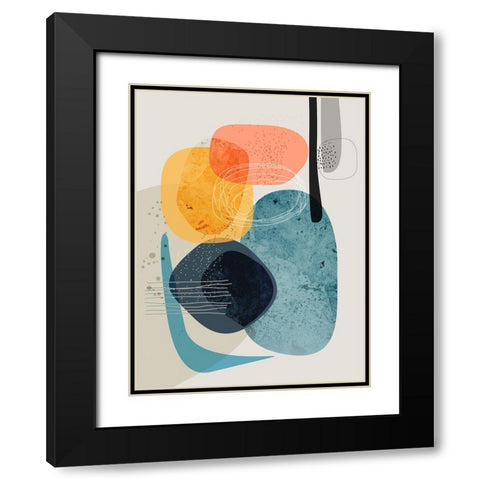 Rocks Duo 2 Black Modern Wood Framed Art Print with Double Matting by Banerjee, Ishita