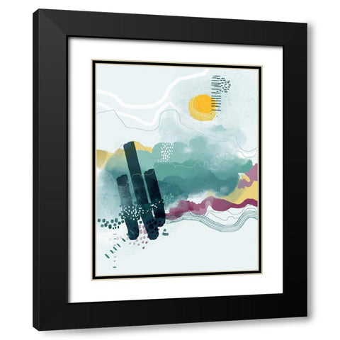 Seafoam Black Modern Wood Framed Art Print with Double Matting by Banerjee, Ishita