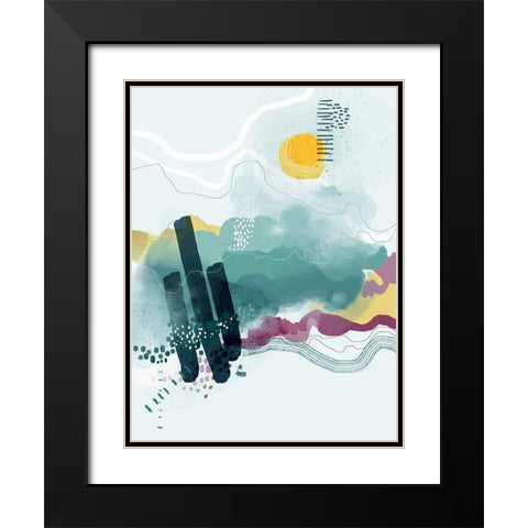 Seafoam Black Modern Wood Framed Art Print with Double Matting by Banerjee, Ishita