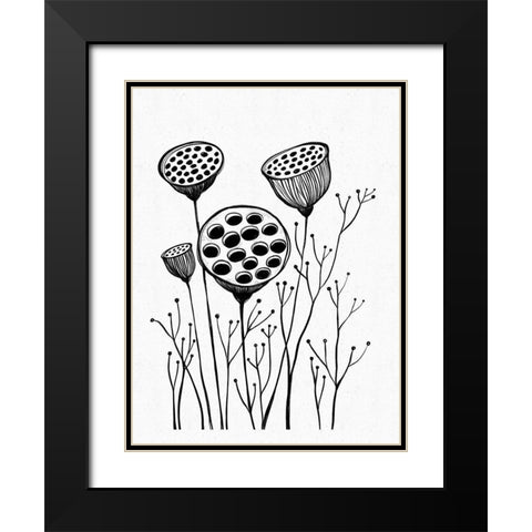 Stem Black Modern Wood Framed Art Print with Double Matting by Banerjee, Ishita