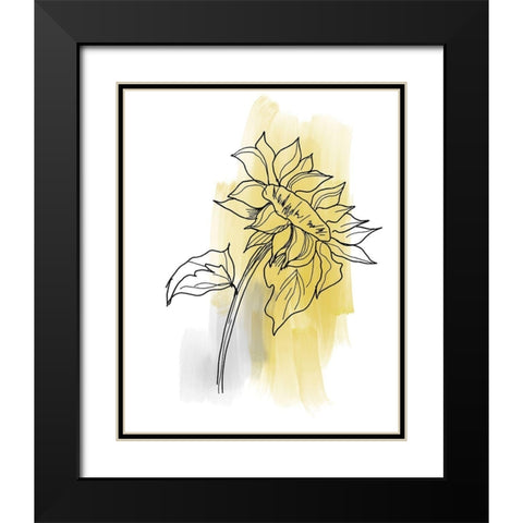 Botanique en Gris 2 Black Modern Wood Framed Art Print with Double Matting by Baker, Bronwyn