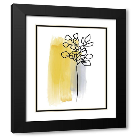 Botanique en Gris 3 Black Modern Wood Framed Art Print with Double Matting by Baker, Bronwyn