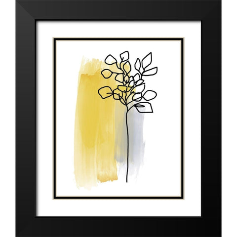 Botanique en Gris 3 Black Modern Wood Framed Art Print with Double Matting by Baker, Bronwyn