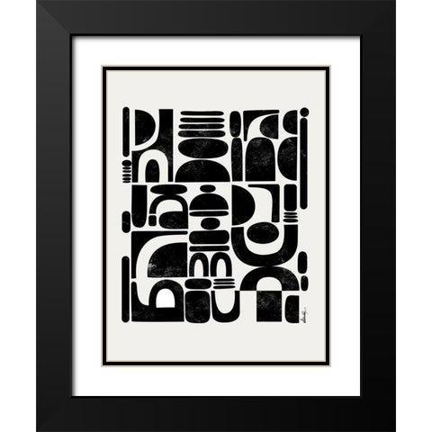 Fragmented Black Modern Wood Framed Art Print with Double Matting by Banerjee, Ishita