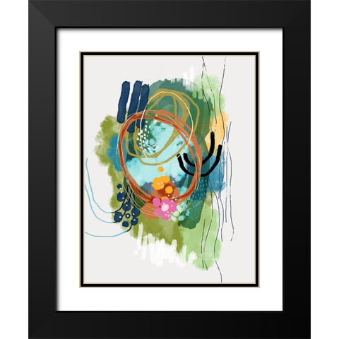 Lilies On The Lake Black Modern Wood Framed Art Print with Double Matting by Banerjee, Ishita
