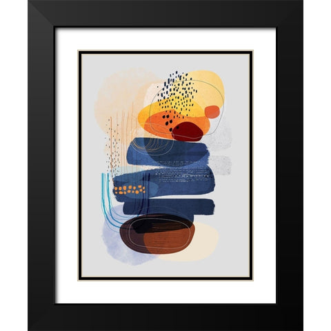 Oceans Apart Black Modern Wood Framed Art Print with Double Matting by Banerjee, Ishita