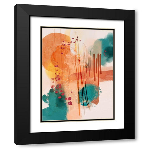 Sunset Moon 01 Black Modern Wood Framed Art Print with Double Matting by Banerjee, Ishita