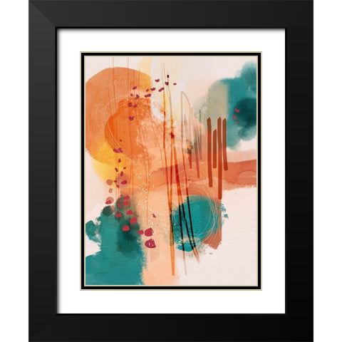 Sunset Moon 01 Black Modern Wood Framed Art Print with Double Matting by Banerjee, Ishita