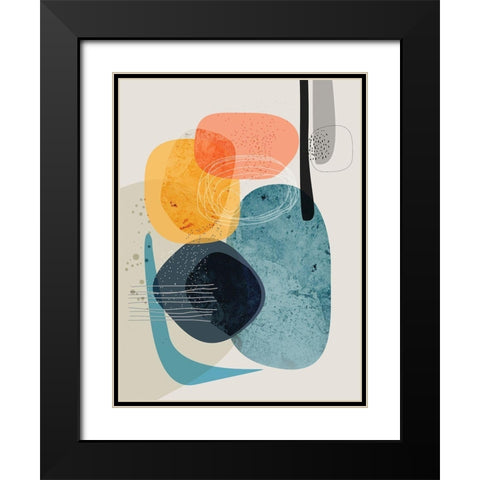 Tangled Rocks Black Modern Wood Framed Art Print with Double Matting by Banerjee, Ishita