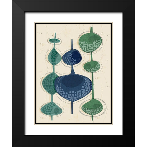Towering Trees Black Modern Wood Framed Art Print with Double Matting by Banerjee, Ishita