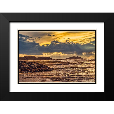 Golden Sunset Black Modern Wood Framed Art Print with Double Matting by Burdick, Chuck