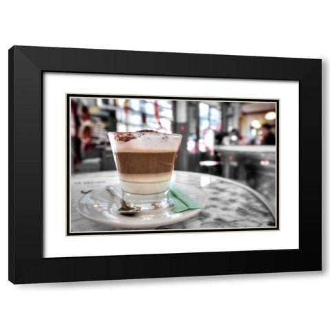 Capuccino-Montmartre Black Modern Wood Framed Art Print with Double Matting by Blaustein, Alan