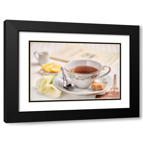 Cafe de Paris No. 2 Black Modern Wood Framed Art Print with Double Matting by Blaustein, Alan