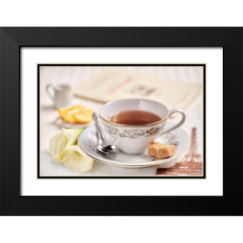 Cafe de Paris No. 2 Black Modern Wood Framed Art Print with Double Matting by Blaustein, Alan