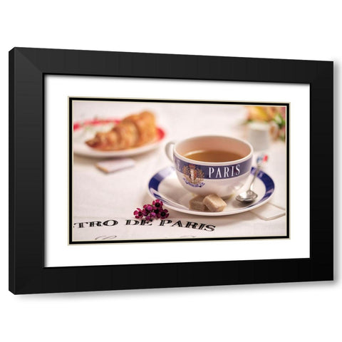 Paris Bistro No. 3 Black Modern Wood Framed Art Print with Double Matting by Blaustein, Alan