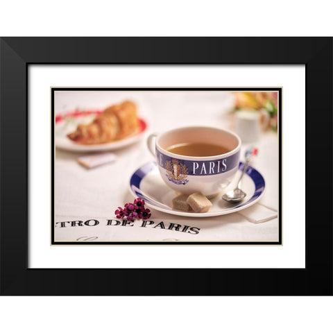 Paris Bistro No. 3 Black Modern Wood Framed Art Print with Double Matting by Blaustein, Alan