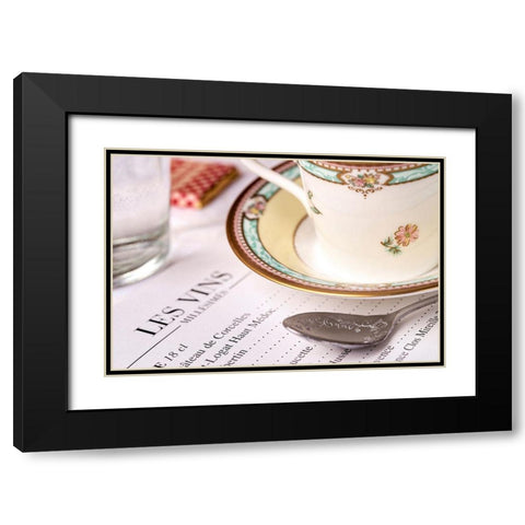 Paris Cafe No. 12 Black Modern Wood Framed Art Print with Double Matting by Blaustein, Alan