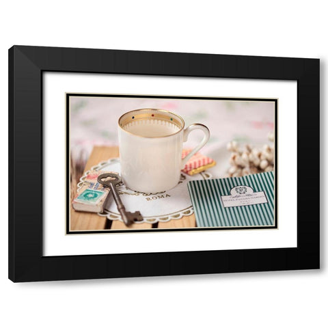 Caffe Roma No. 2 Black Modern Wood Framed Art Print with Double Matting by Blaustein, Alan