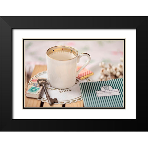 Caffe Roma No. 2 Black Modern Wood Framed Art Print with Double Matting by Blaustein, Alan