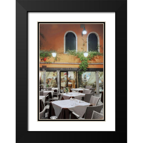 Al Teatro Cafe-Venezia Black Modern Wood Framed Art Print with Double Matting by Blaustein, Alan