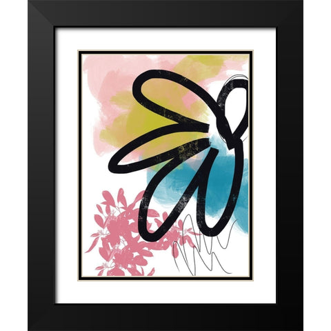 Pop Flower No. 2 Black Modern Wood Framed Art Print with Double Matting by Baker, Bronwyn