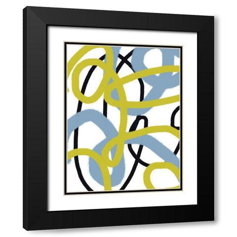 Scribble No. 3 Black Modern Wood Framed Art Print with Double Matting by Baker, Bronwyn