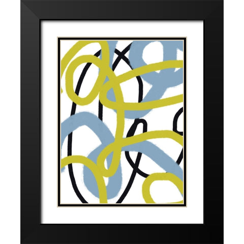 Scribble No. 3 Black Modern Wood Framed Art Print with Double Matting by Baker, Bronwyn
