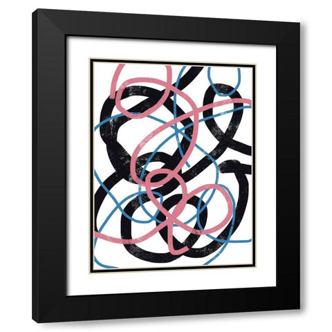Scribble No. 4 Black Modern Wood Framed Art Print with Double Matting by Baker, Bronwyn