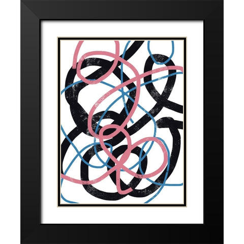 Scribble No. 4 Black Modern Wood Framed Art Print with Double Matting by Baker, Bronwyn