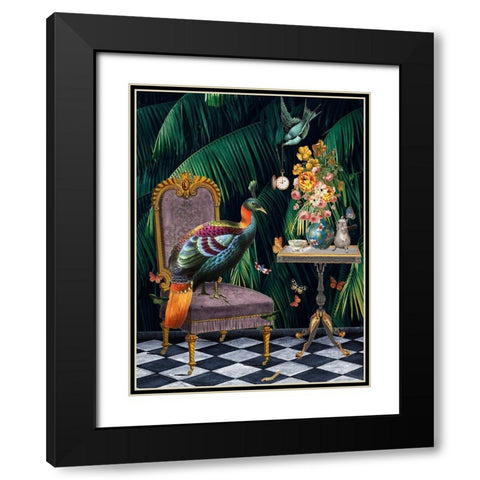 Tea Time Black Modern Wood Framed Art Print with Double Matting by Brothers, Erika C.