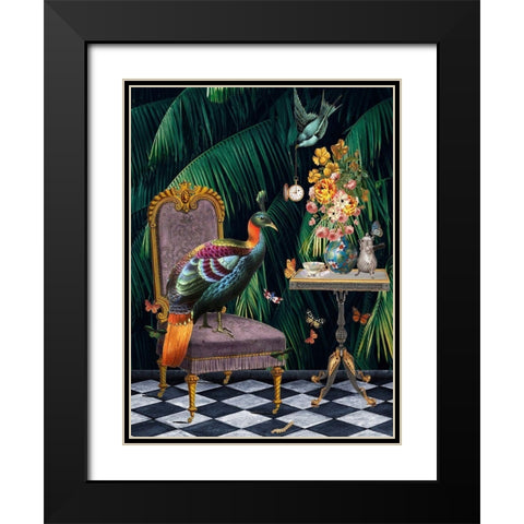 Tea Time Black Modern Wood Framed Art Print with Double Matting by Brothers, Erika C.