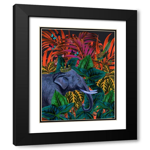 Tropical Jungle Black Modern Wood Framed Art Print with Double Matting by Brothers, Erika C.