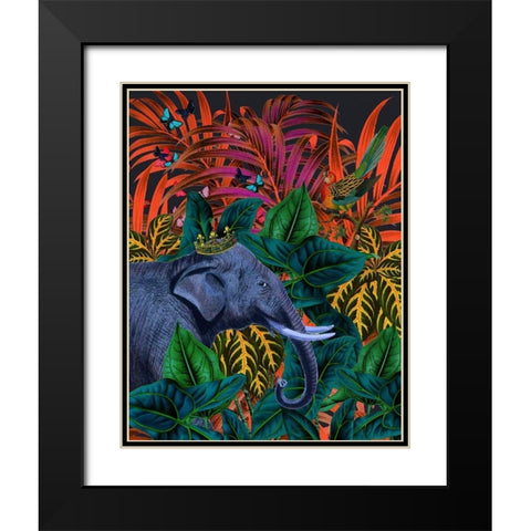 Tropical Jungle Black Modern Wood Framed Art Print with Double Matting by Brothers, Erika C.