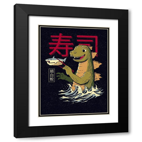 Monster Sushi Black Modern Wood Framed Art Print with Double Matting by Buxton, Michael
