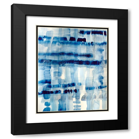 Indigo Stripes No. 1 Black Modern Wood Framed Art Print with Double Matting by Bainbridge, Hope