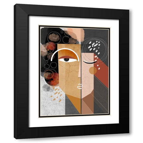Earth Black Modern Wood Framed Art Print with Double Matting by Banerjee, Ishita