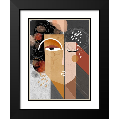 Earth Black Modern Wood Framed Art Print with Double Matting by Banerjee, Ishita