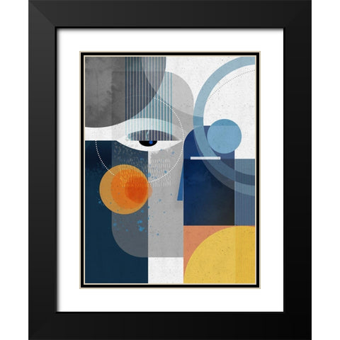 Obsidian Black Modern Wood Framed Art Print with Double Matting by Banerjee, Ishita
