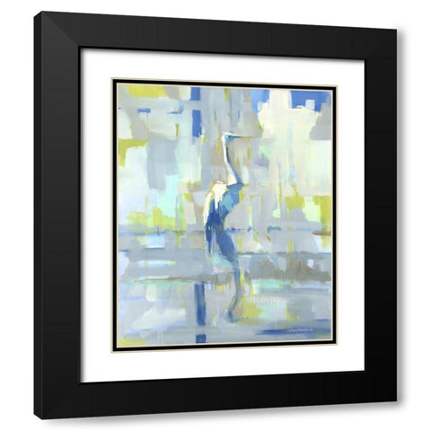 Bayou Heron Black Modern Wood Framed Art Print with Double Matting by Broaderick, Kathleen
