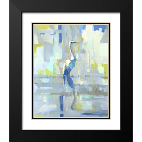 Bayou Heron Black Modern Wood Framed Art Print with Double Matting by Broaderick, Kathleen