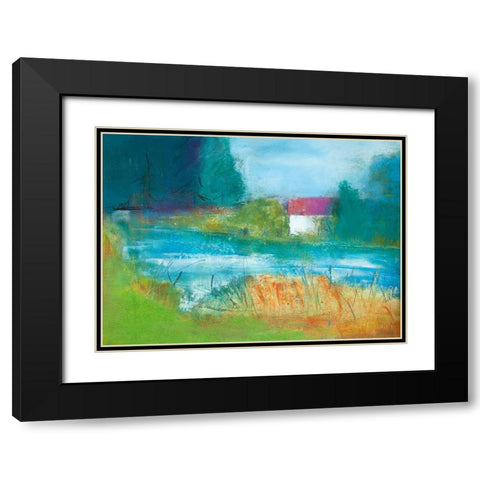 When Swan is Quiet Black Modern Wood Framed Art Print with Double Matting by Beer, Pamela K.