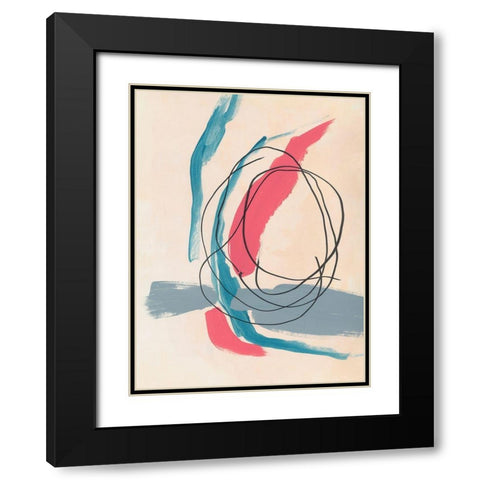 Spiral No. 1 Black Modern Wood Framed Art Print with Double Matting by Baker, Bronwyn
