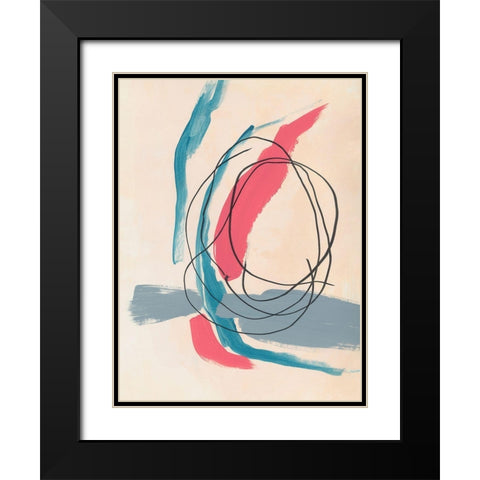 Spiral No. 1 Black Modern Wood Framed Art Print with Double Matting by Baker, Bronwyn