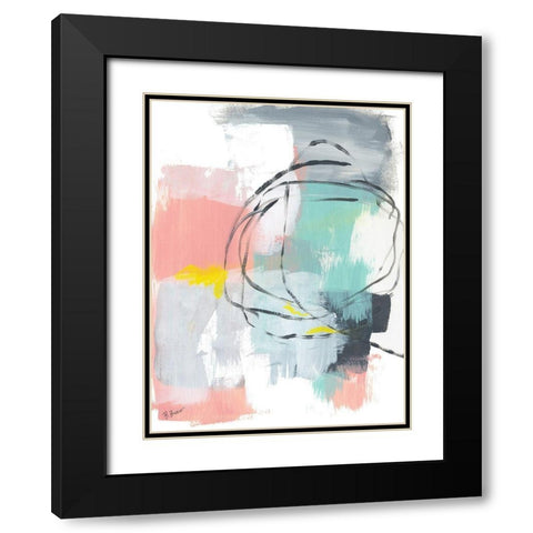 Spiral No. 2 Black Modern Wood Framed Art Print with Double Matting by Baker, Bronwyn