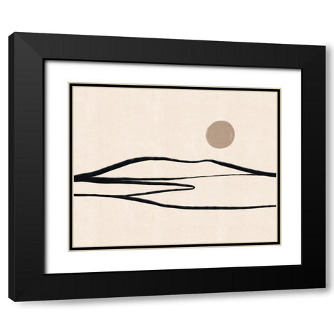 Linear Landscape No. 2 Black Modern Wood Framed Art Print with Double Matting by Beeh, Katie