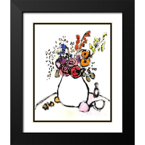 Bouquet On Saturday No. 1 Black Modern Wood Framed Art Print with Double Matting by Bragg, Janel