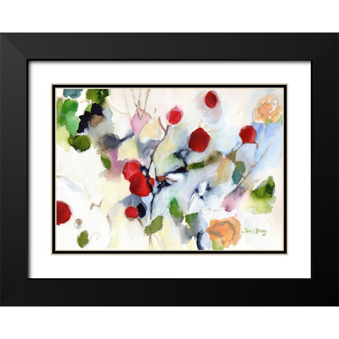 Rose Hips at Christmas No. 2 Black Modern Wood Framed Art Print with Double Matting by Bragg, Janel