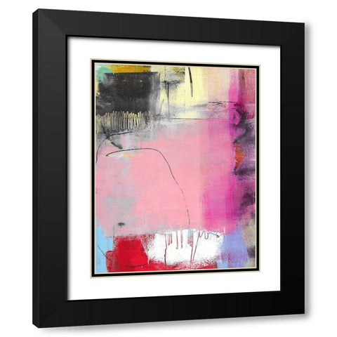 Pink Feature Black Modern Wood Framed Art Print with Double Matting by Beer, Pamela K.