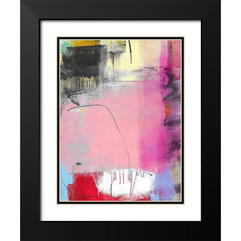 Pink Feature Black Modern Wood Framed Art Print with Double Matting by Beer, Pamela K.