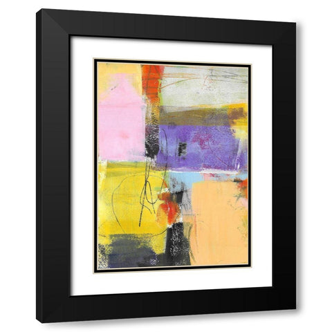 Purple and Gold Feature Black Modern Wood Framed Art Print with Double Matting by Beer, Pamela K.